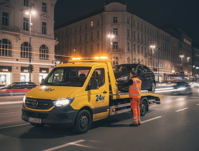 Autómentés Győr belvárosában